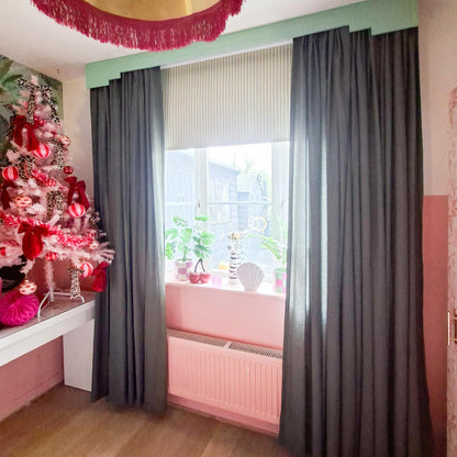 Sandra Cotton Linen Semi Sheer Curtains
