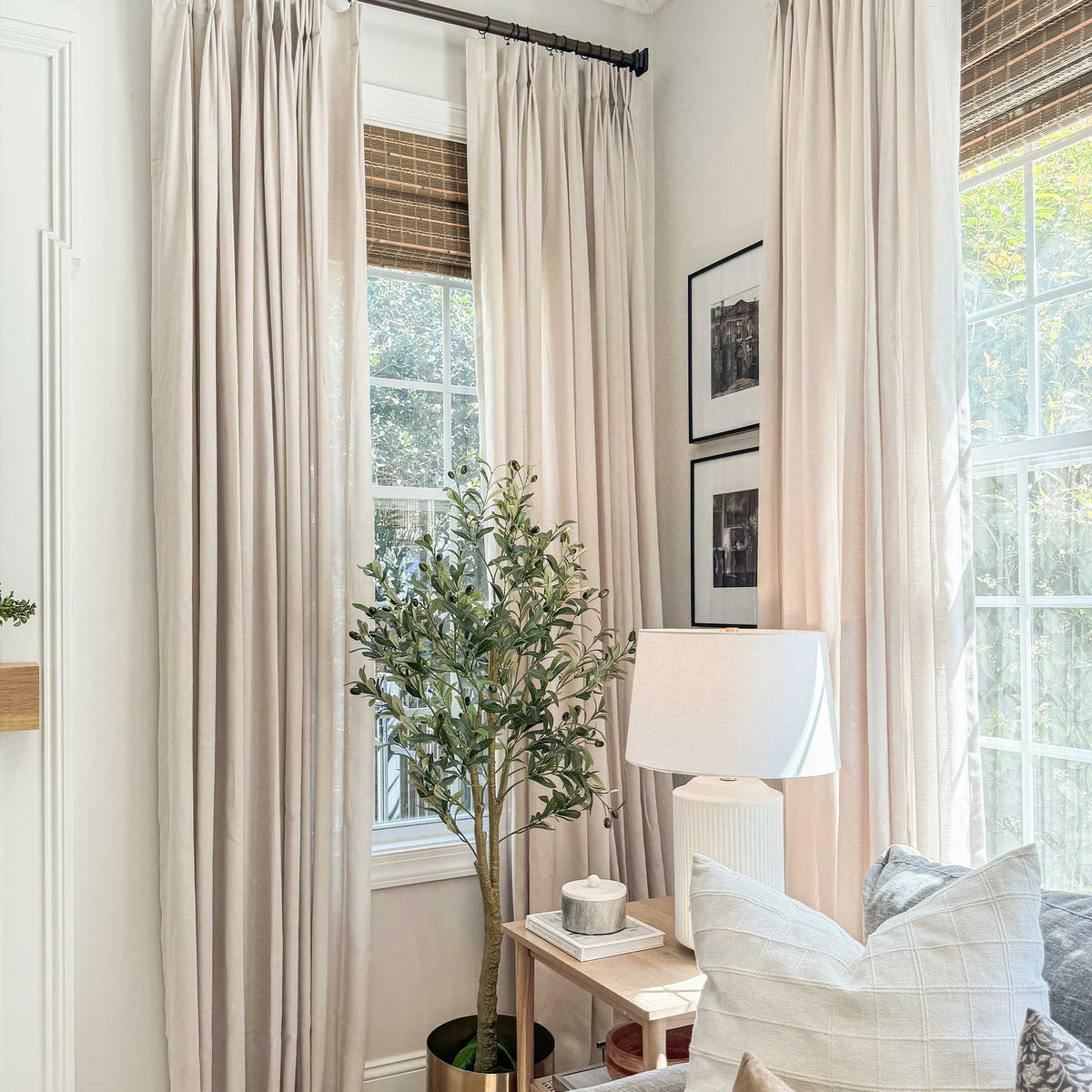 Sandra Cotton Linen Semi Sheer Curtains
