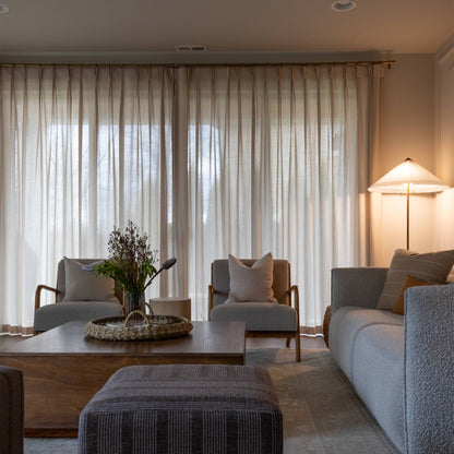 Sandra Cotton Linen Semi Sheer Curtains