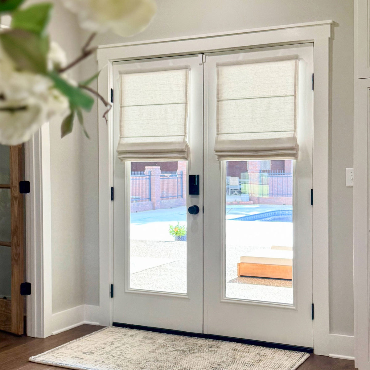 Sandra Custom Cotton Linen Sheer Roman Shades