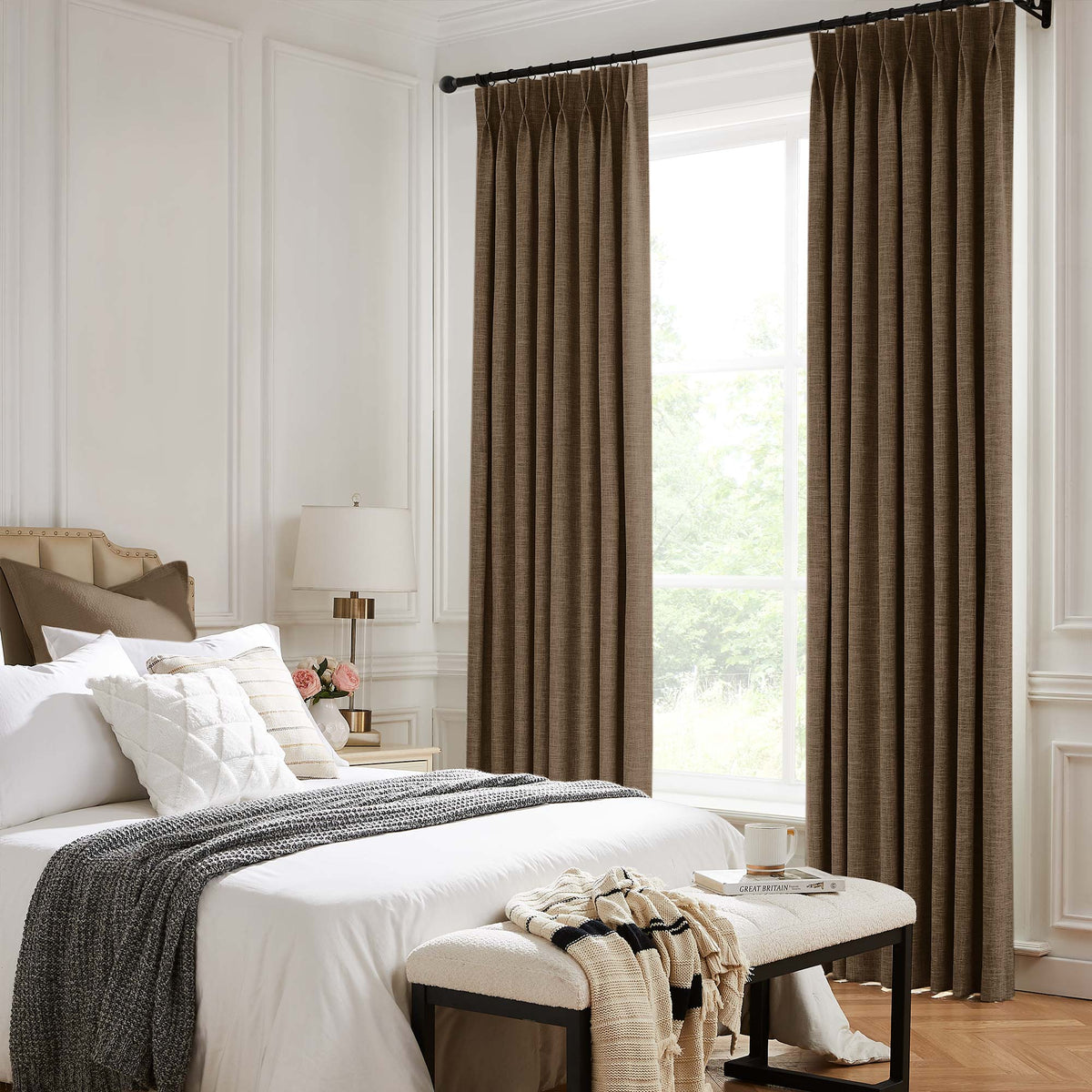 Todd 100% White Blackout Curtains