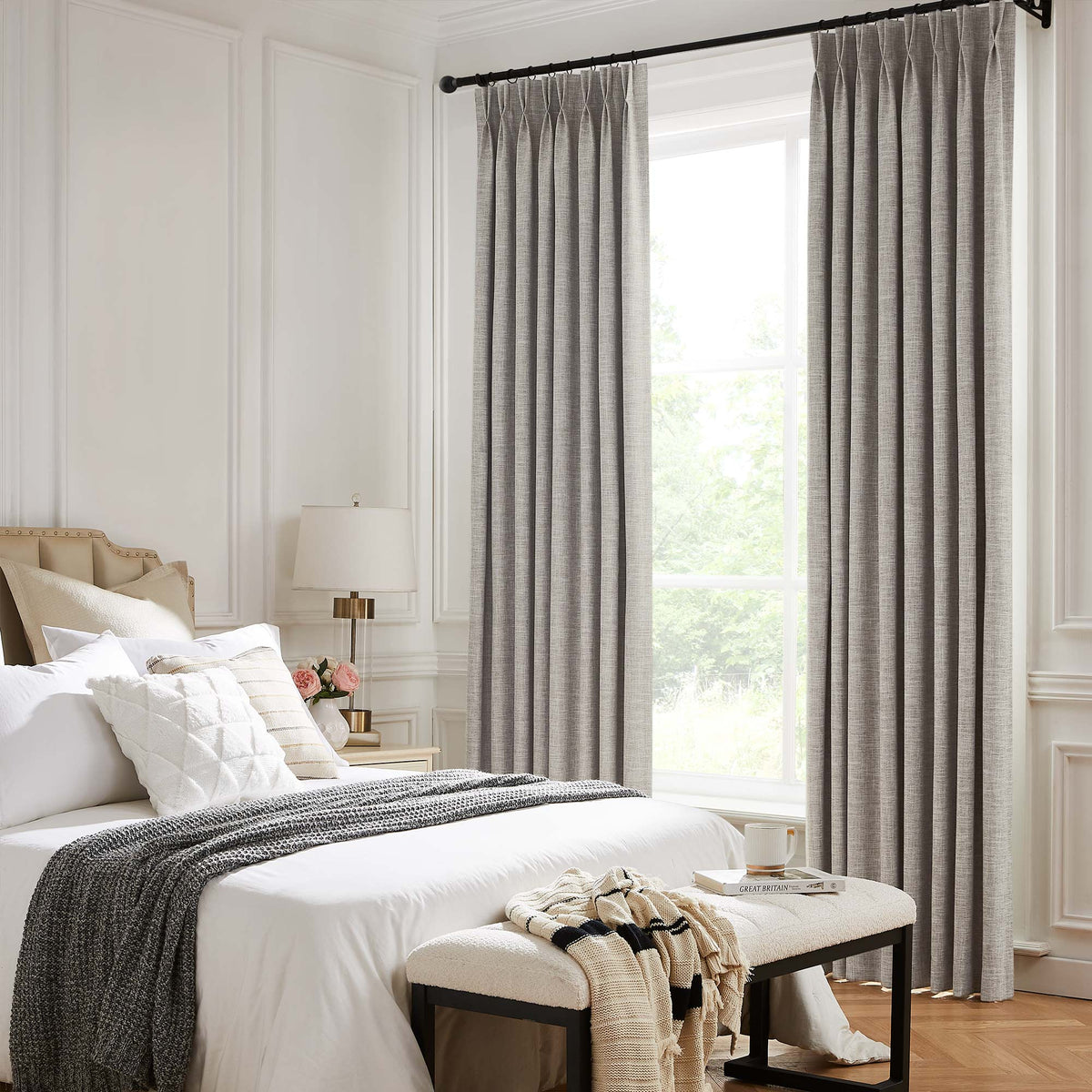 Todd 100% White Blackout Curtains