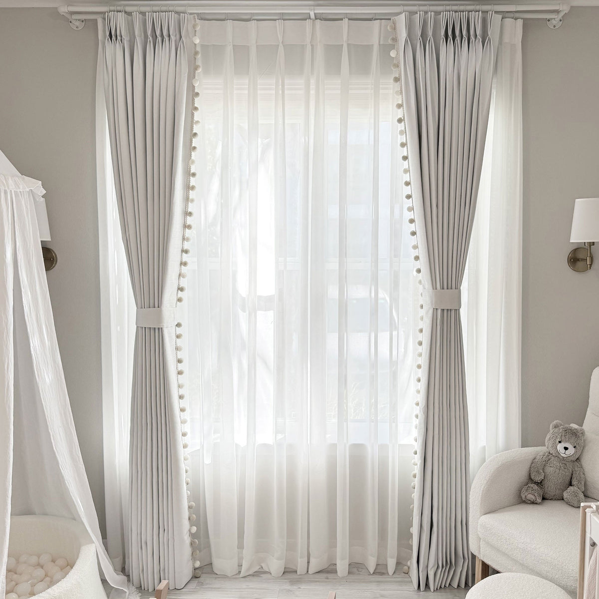 Todd 100% White Blackout Curtains