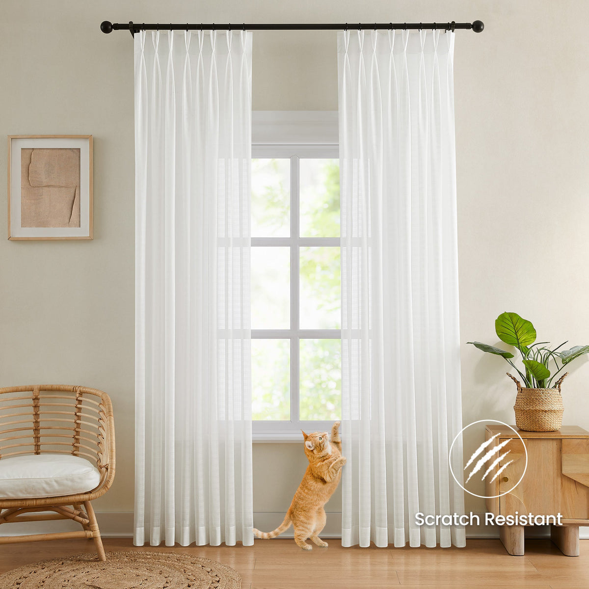 Tom Durable Scratch Resistant Sheer Curtains