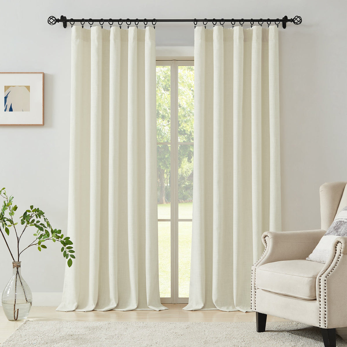 Blanche Cotton Blend Linen Look Curtains