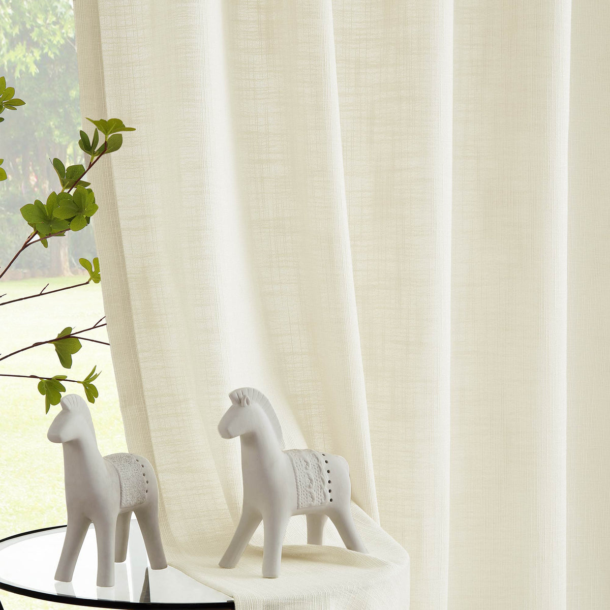 Blanche Cotton Blend Linen Look Curtains