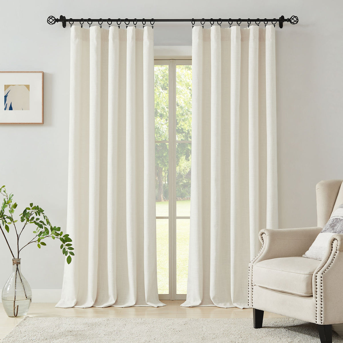 Blanche Cotton Blend Linen Look Curtains