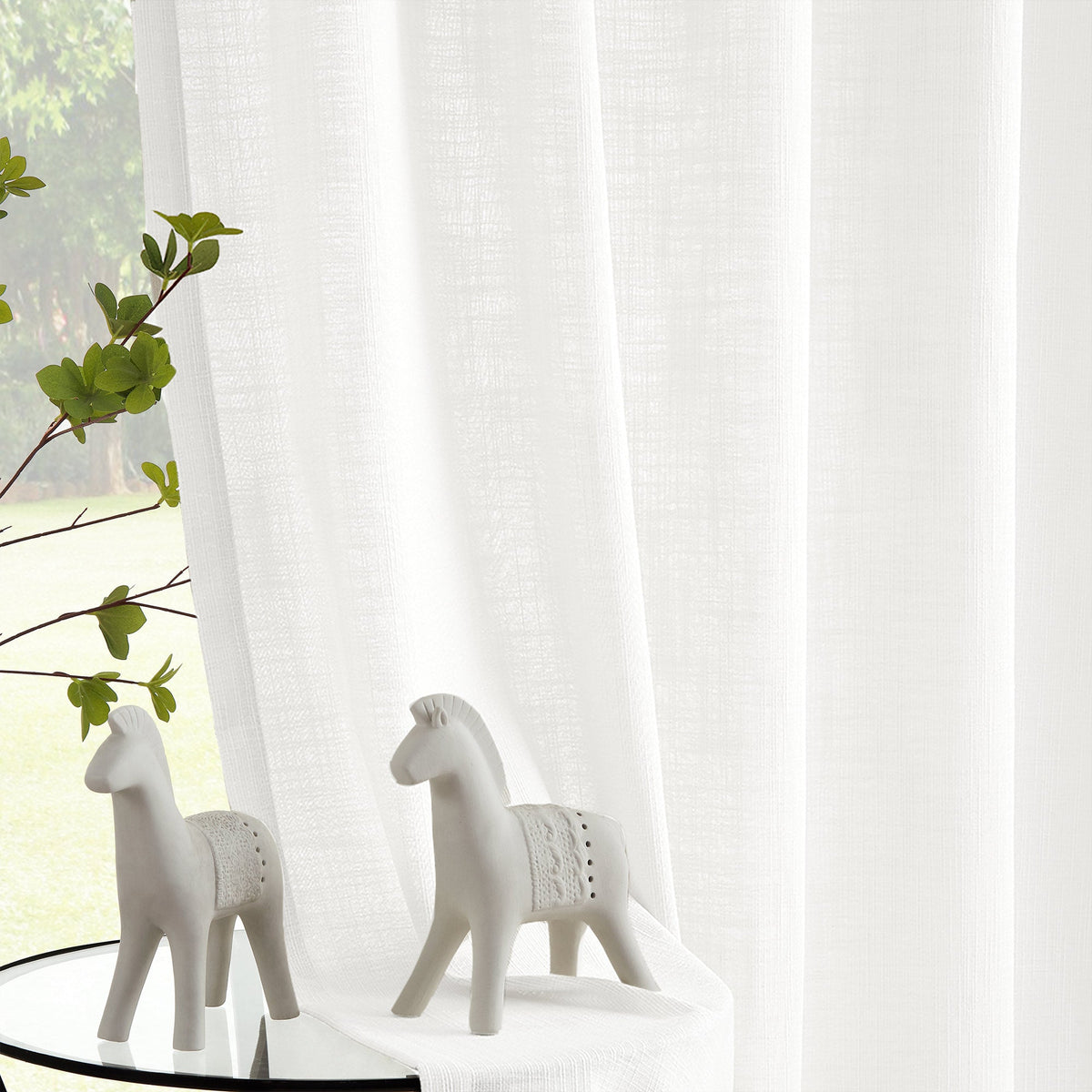 Blanche Cotton Blend Linen Look Curtains
