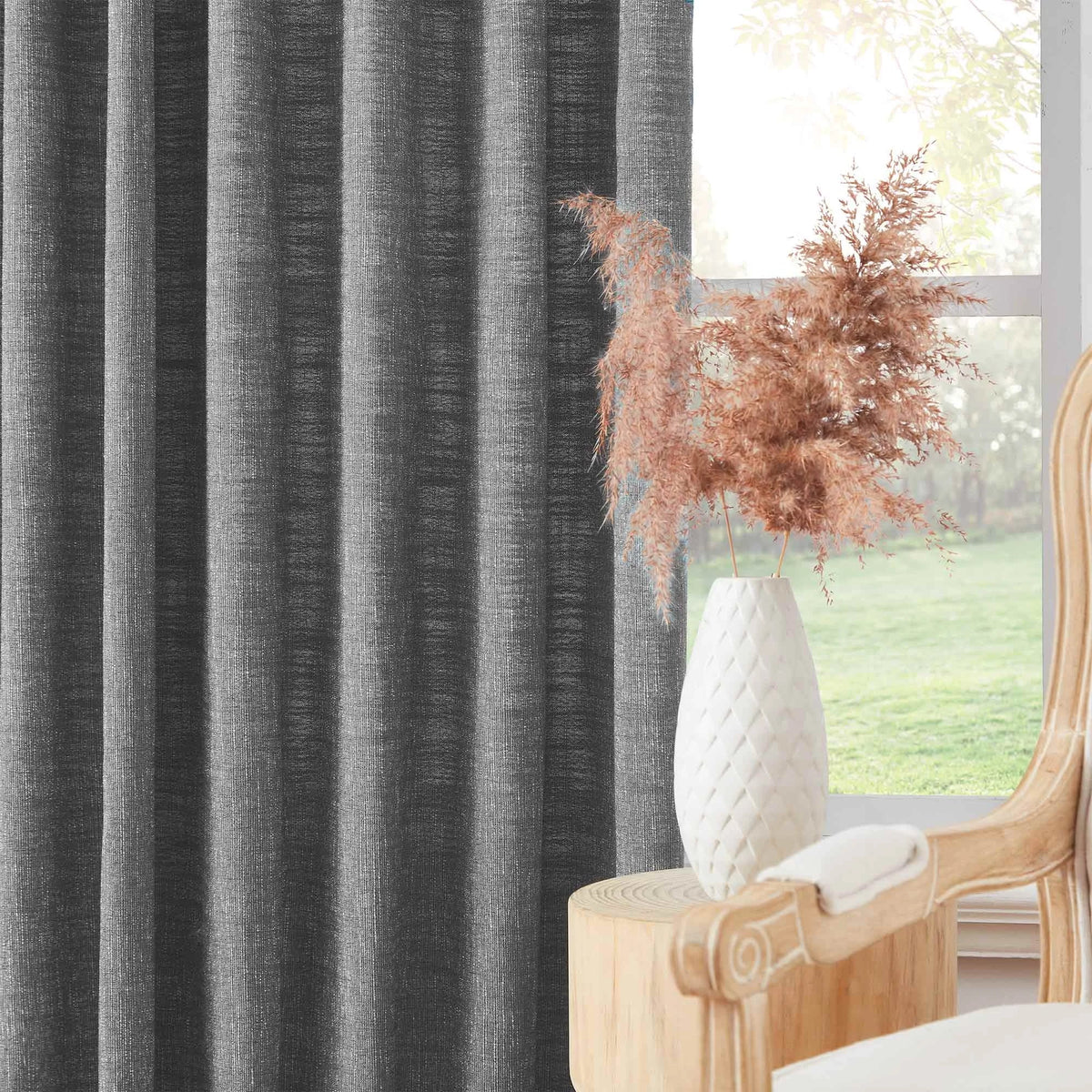 Blanche Cotton Blend Linen Look Curtains
