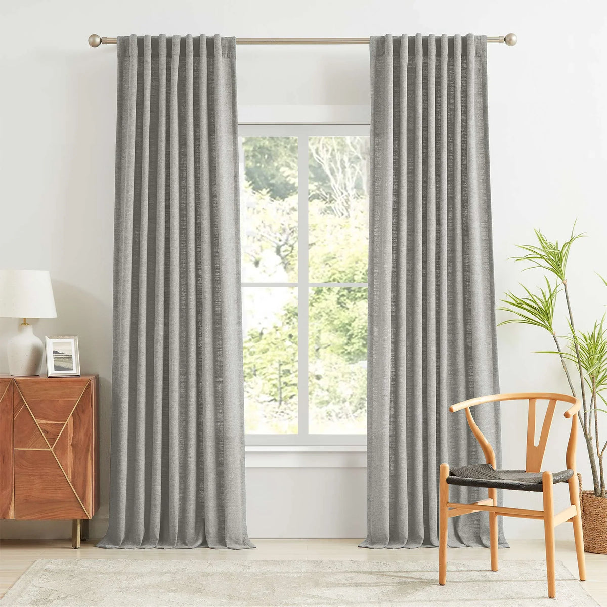 Blanche Cotton Blend Linen Look Curtains