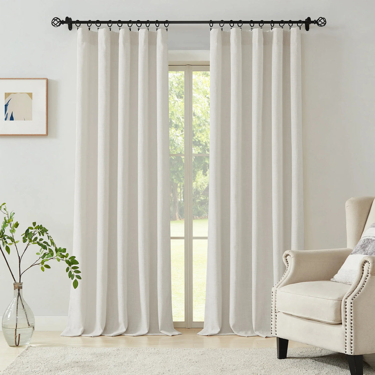 Blanche Cotton Blend Linen Look Curtains
