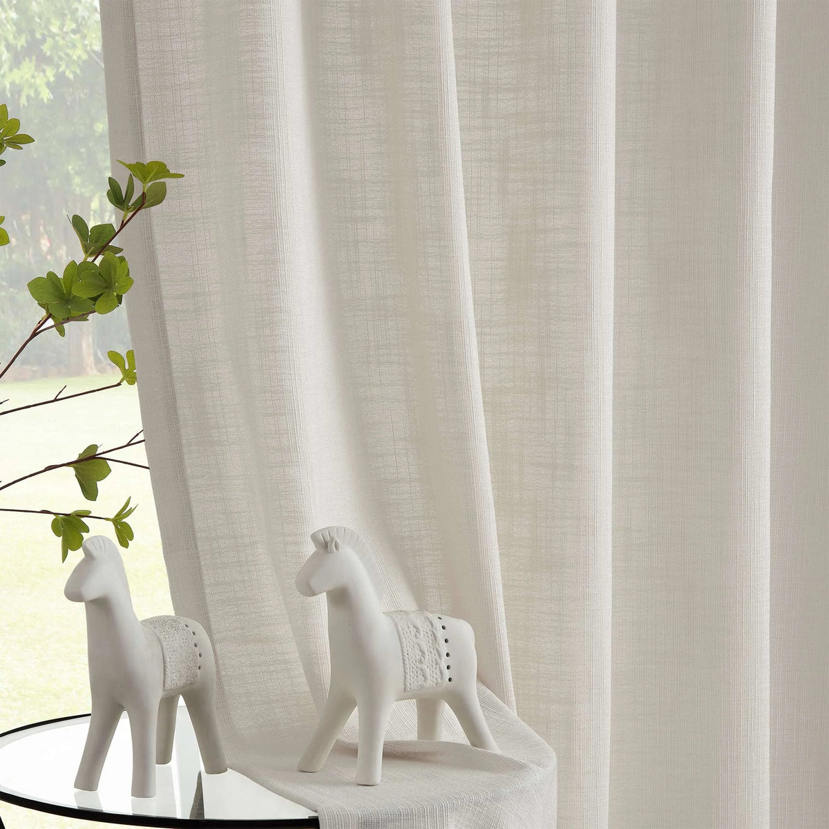 Blanche Cotton Blend Linen Look Curtains