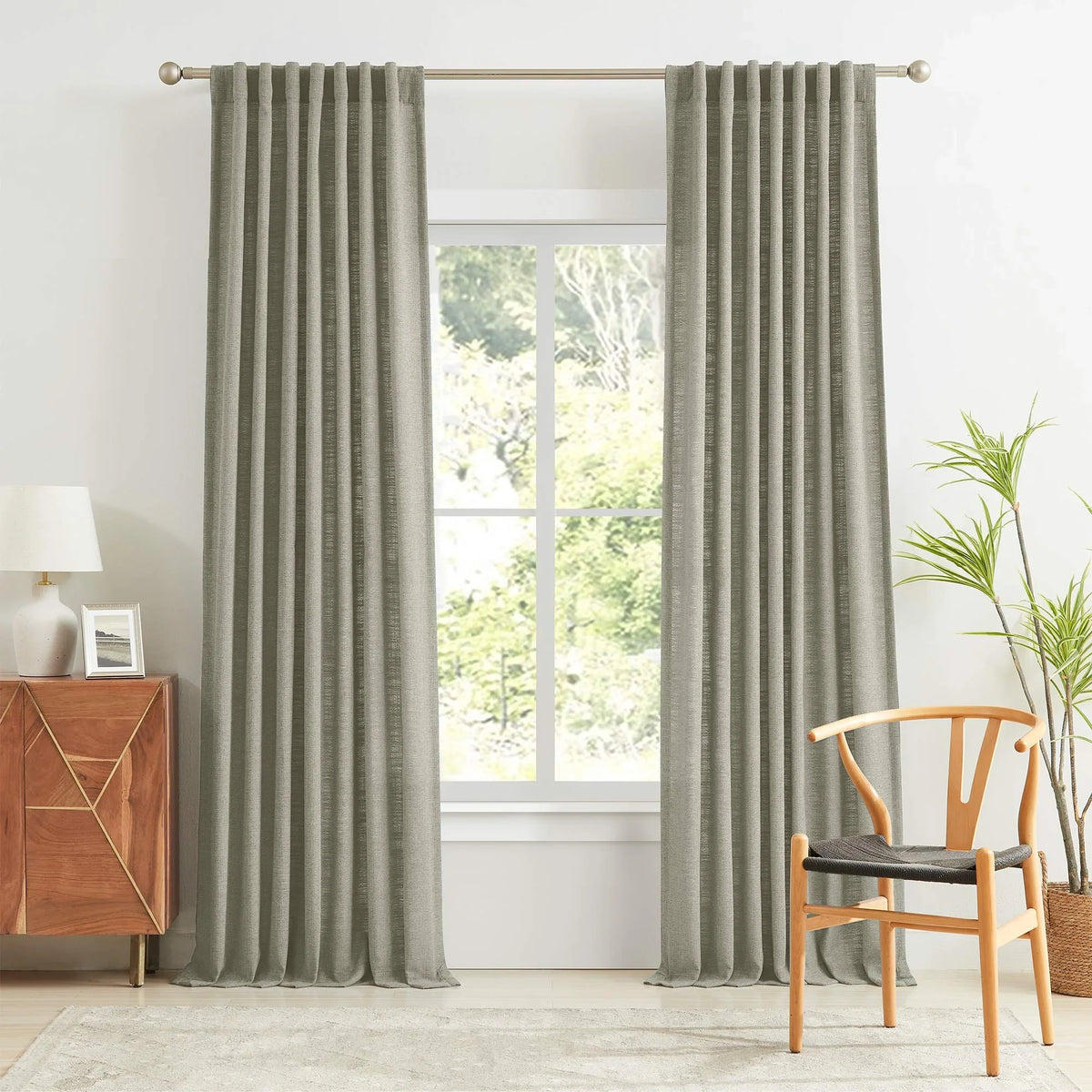 Blanche Cotton Blend Linen Look Curtains