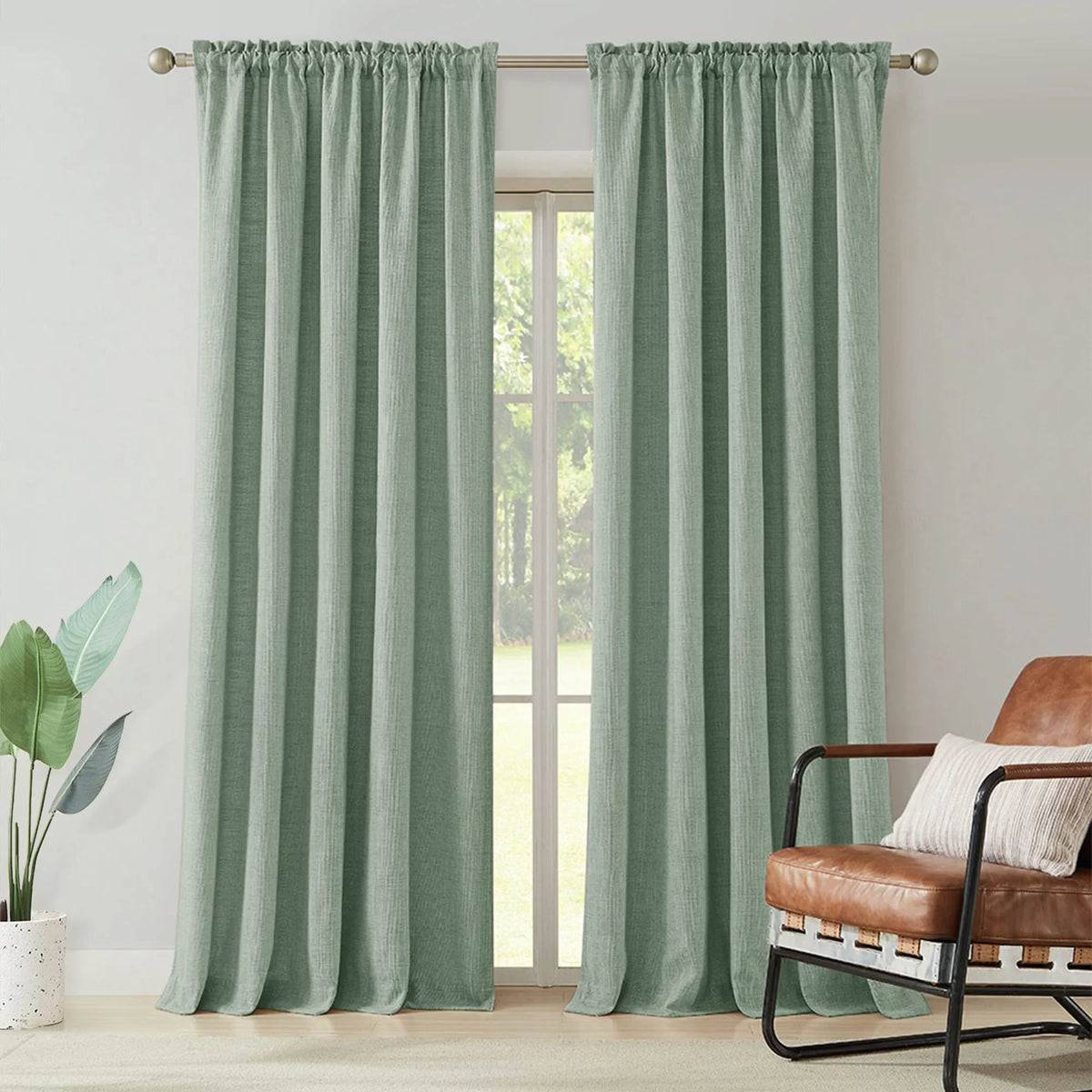 Blanche Cotton Blend Linen Look Curtains