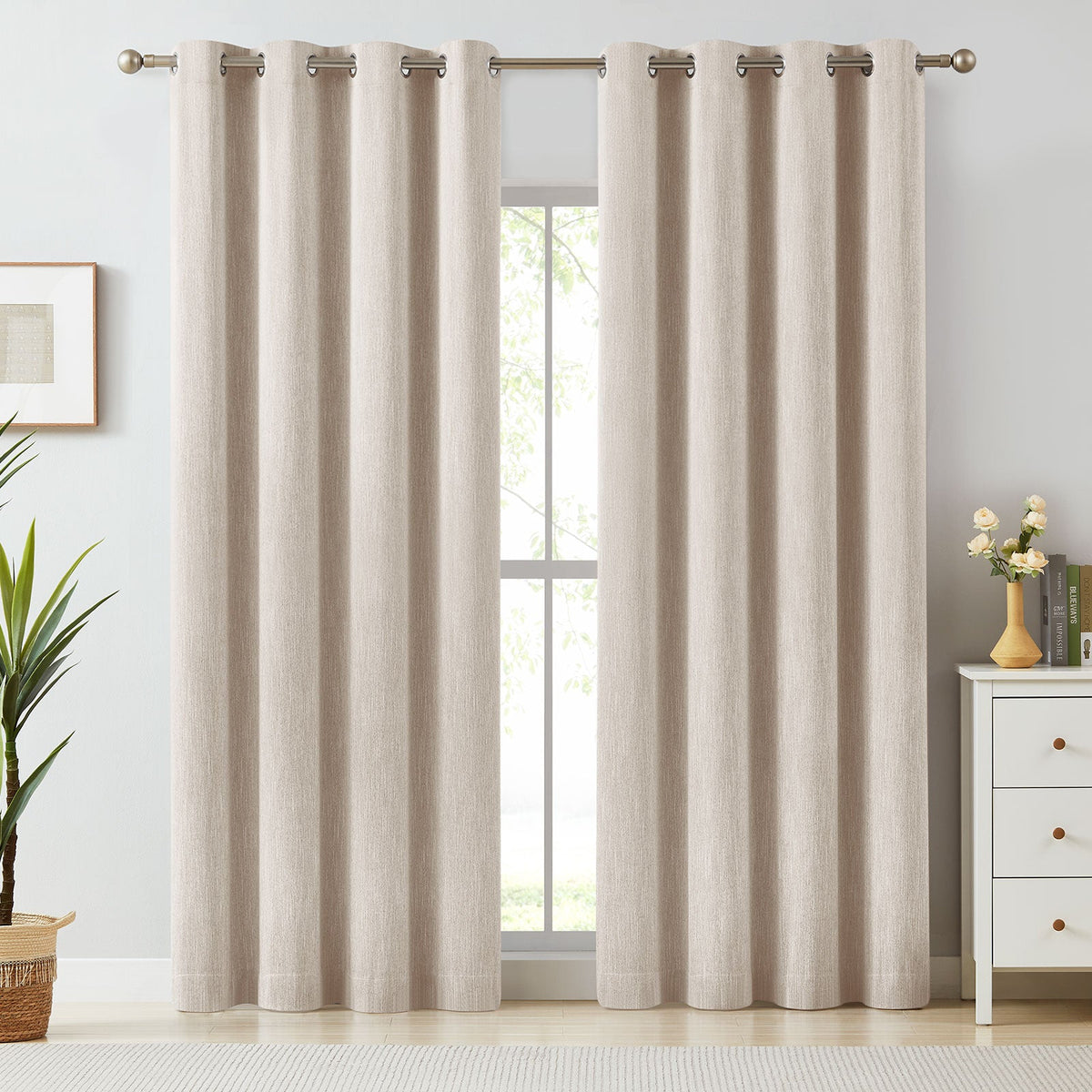 Eleanor Cotton-Blend Textured Curtains