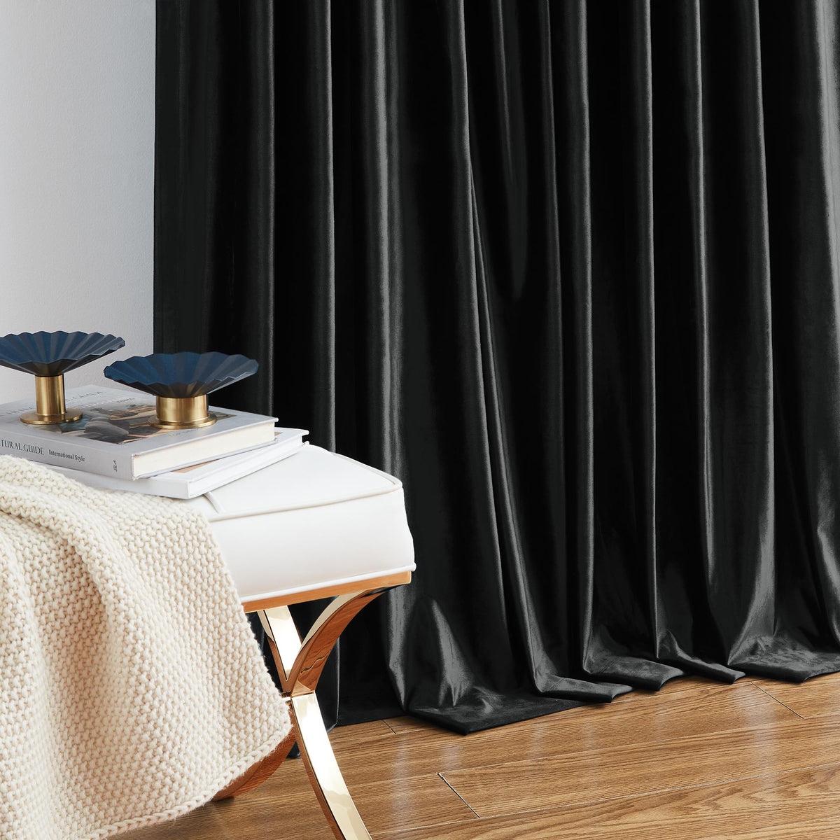 Laura Crystal Velvet Curtains