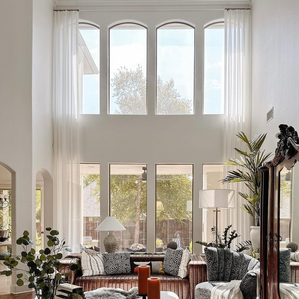 Liz Solid Flame Retardant Sheer Curtains
